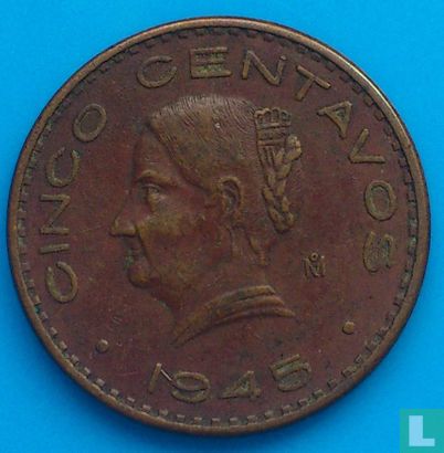 Mexique 5 centavos 1945 - Image 1