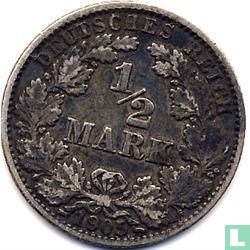 Duitse Rijk ½ mark 1905 (J) - Afbeelding 1