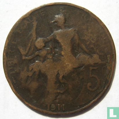 Frankrijk 5 centimes 1911 - Afbeelding 1