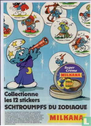 Collectionne les 12 stickers Schtroumpfs du Zodiaque