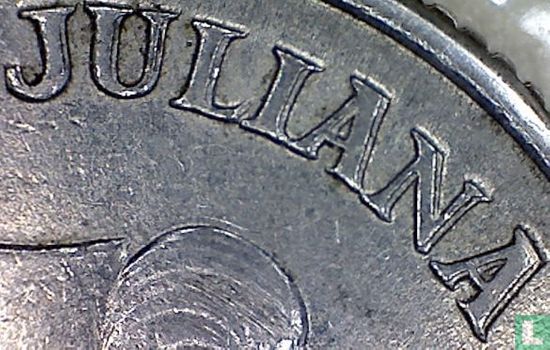 Nederland 25 cent 1954 (missslag) - Afbeelding 3