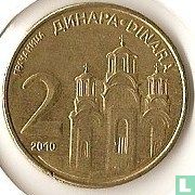 Servië 2 dinara 2010 (staal bekleed met koper-messing) - Afbeelding 1