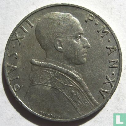 Vaticaan 5 lire 1953 - Afbeelding 2