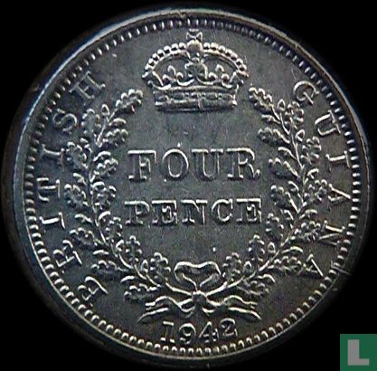Brits Guiana 4 pence 1942 - Afbeelding 1