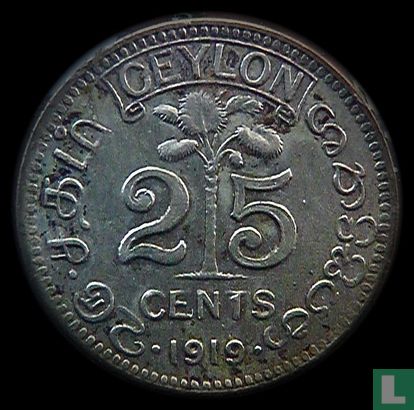 Ceylon 25 Cent 1919 - Bild 1