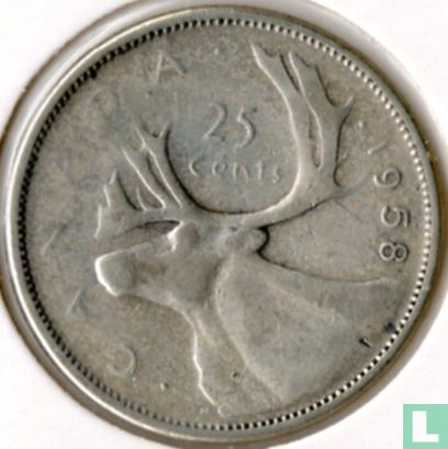 Canada 25 cents 1958 - Afbeelding 1