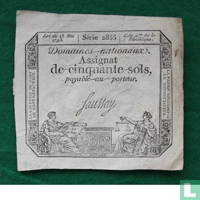 Frankrijk 50 sols 1793   - Afbeelding 1