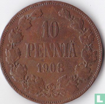 Finland 10 penniä 1908 - Image 1