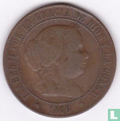 Espagne 5 centimos de escudo 1866 (étoile à 8 pointes - sans OM) - Image 1