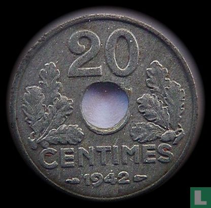 Frankrijk 20 centimes 1942 - Afbeelding 1