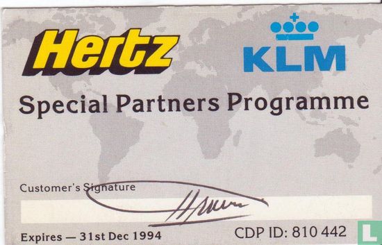 KLM/Hertz Travel partners club