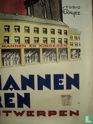 In`t spekmagazijn Kleederen voor Mannen en Kinderen. Antwerpen,1931 Litho - Bild 3