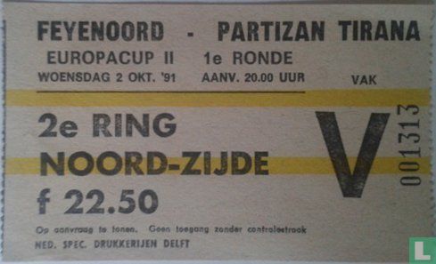 19911002 Feyenoord - Partizan Tirana