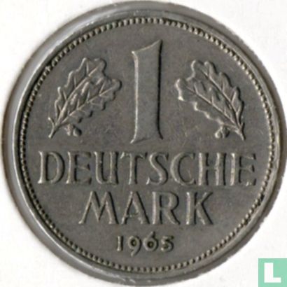 Germany 1 mark 1965 (G) - Image 1