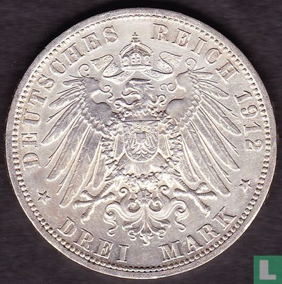 Lübeck 3 mark 1912 - Afbeelding 1