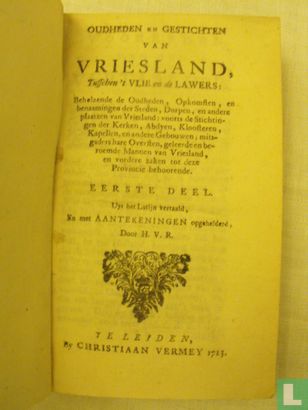 Oudheden en Gestichten van Vriesland, tusschen Vlie en de Lawers (...) - Afbeelding 1