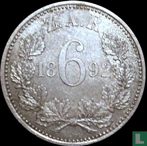 Zuid-Afrika 6 pence 1892 - Afbeelding 1