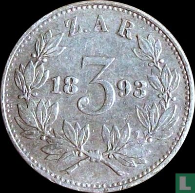 South Africa 3 pence 1893 - Image 1