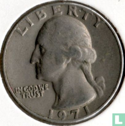 United States ¼ dollar 1971 (without letter) - Image 1
