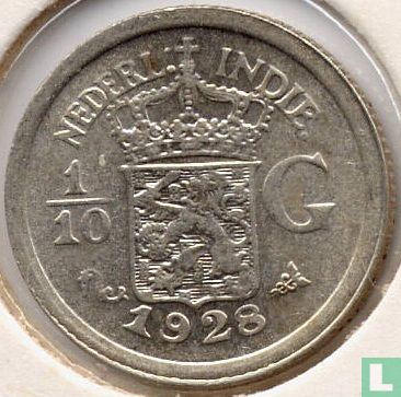 Indes néerlandaises 1/10 gulden 1928 - Image 1