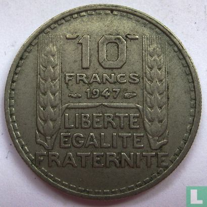 Frankrijk 10 francs 1947 (zonder B, klein hoofd) - Afbeelding 1