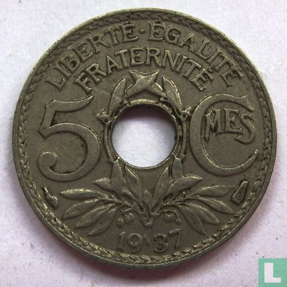 France 5 centimes 1937 - Image 1
