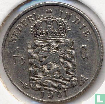Nederlands-Indië 1/10 gulden 1907 - Afbeelding 1