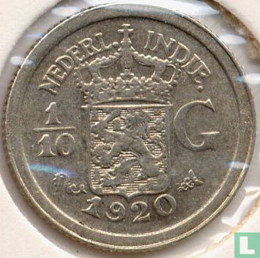 Dutch East Indies 1/10 gulden 1920 - Image 1