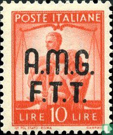 Italienische Briefmarken mit Aufdruck AMG FTT