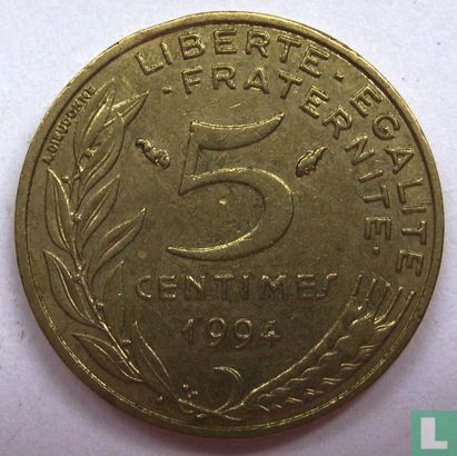 France 5 centimes 1994 (dolphin) - Image 1