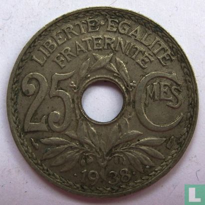 Frankrijk 25 centimes 1938 - Afbeelding 1