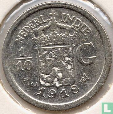 Dutch East Indies 1/10 gulden 1918 - Image 1