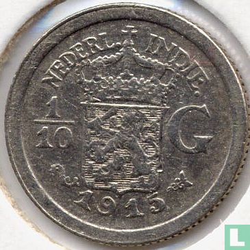 Dutch East Indies 1/10 gulden 1915 - Image 1