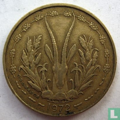 États d'Afrique de l'Ouest 5 francs 1972 - Image 1
