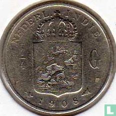 Nederlands-Indië ¼ gulden 1908 - Afbeelding 1