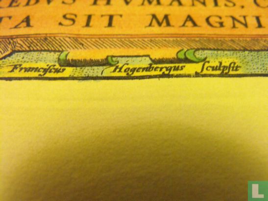 Wereldkaart. Handgekleurde kopergravure naar Fr. Hogenberg. Ca. 1570. - Image 3