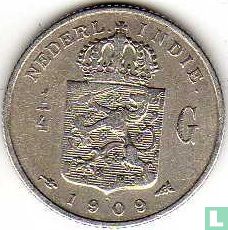 Nederlands-Indië ¼ gulden 1909 - Afbeelding 1