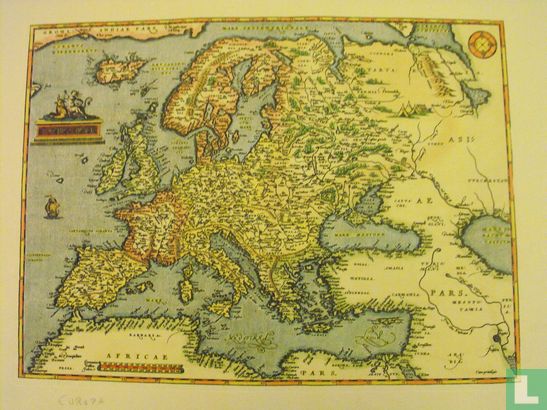 Europa, handgekleurde kopergravure naar Ortelius. Ca. 1570. - Afbeelding 1