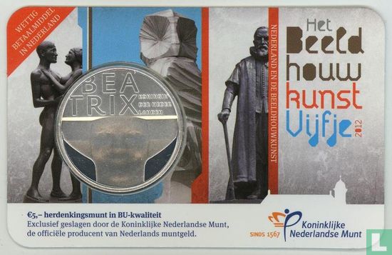 Pays-Bas 5 euro 2012 (coincard - BU) "Sculpture" - Image 2