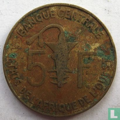 West-Afrikaanse Staten 5 francs 1967 - Afbeelding 2