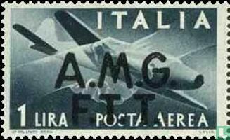 Italienische Flugpostmarken mit Aufdruck AMG FTT
