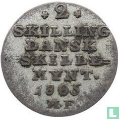 Denemarken 2 skilling 1805 - Afbeelding 1