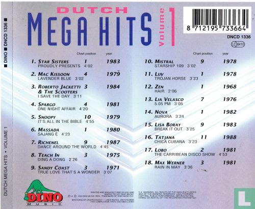 Dutch Mega Hits - Volume 1 - Afbeelding 2