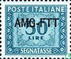 Postage due stamp with overprint