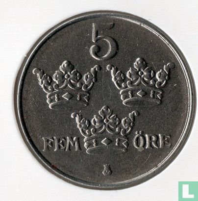 Suède 5 öre 1917 - Image 2