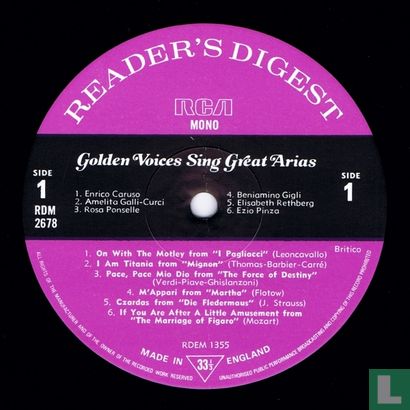 Golden Voices Sing Great Arias - Afbeelding 3