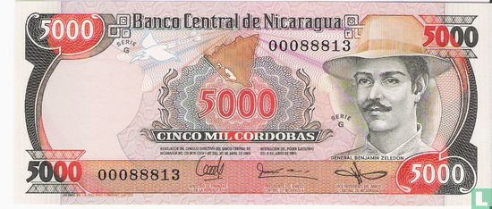 Nicaragua 5000 Cordobas - Afbeelding 1