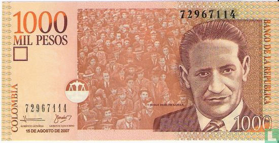 Colombia 1,000 Pesos 2007 (P456i) - Image 1