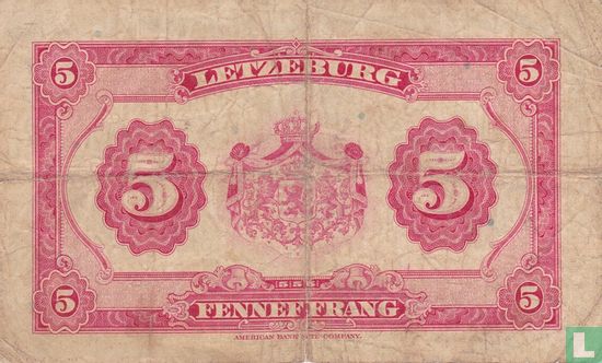 Luxemburg 5 Francs - Afbeelding 2