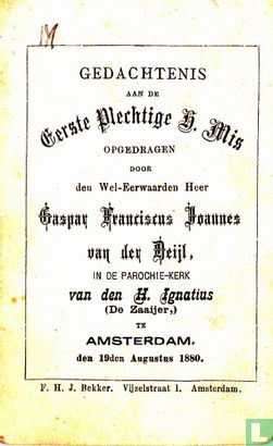 H. Priesterwijding Gaspar Franciscus Joannes van der Deijl - Afbeelding 2